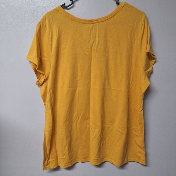 Disney Mickey Minnie Mouse Yellow Womens XXL Tee Shirt Short Sleeve - Picture 3 of 8